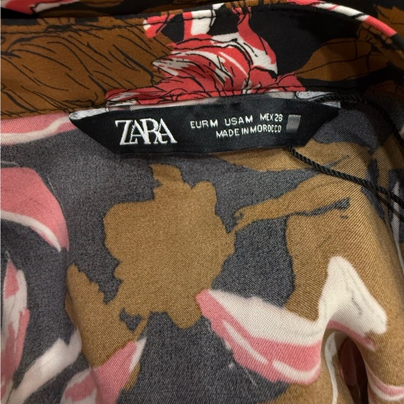 Zara Floral Printed Long Sleeve Mini Dress - Picture 6 of 7